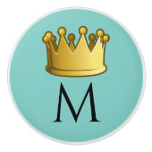 Regal Monogram Crown Soft Seafoam Green Keramikknauf (Vorderseite)