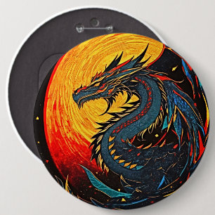 Regal Moonlit Dragon Button - Bold & Majestic