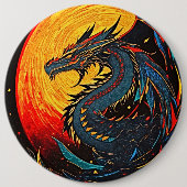 Regal Moonlit Dragon Button - Bold & Majestic (Vorderseite)