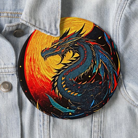 Regal Moonlit Dragon Button - Bold & Majestic (Beispiel)