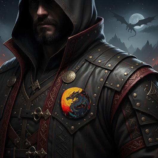 Regal Moonlit Dragon Button - Bold & Majestic