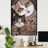 Regal Mosaic Feline Gaze Poster (Heimbüro)