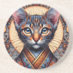 Regal Mythic verzierte Fantasy-Katze Getränkeuntersetzer