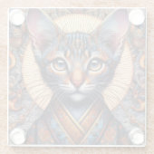 Regal Mythic verzierte Fantasy-Katze Glasuntersetzer (Rückseite)
