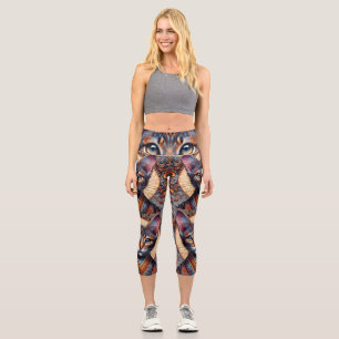 Regal Mythic verzierte Fantasy-Katzen-Planer Capri Leggings