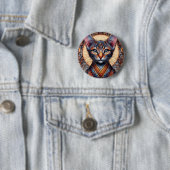 Regal Mythic verzierter Fantasy-Katzen-Planer Button (Beispiel)