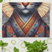 Regal mythische aufwendige Fantasy-Katze  Geschirrtuch (Gefaltet)