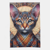 Regal mythische aufwendige Fantasy-Katze  Geschirrtuch (Vertikal)