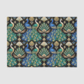 Regal Peacock Art Deco Seidenpapier (Vorderseite)