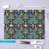 Regal Peacock Art Deco Seidenpapier (Handwerk)