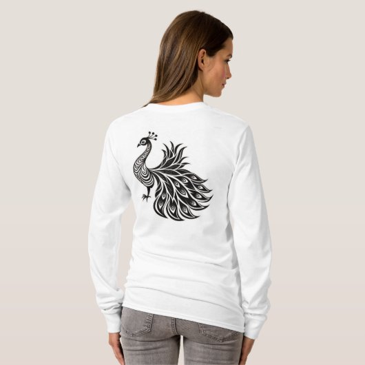 Regal Peacock Elegance T - Shirt Design (Schwarz voll)