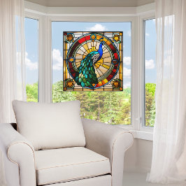 Regal Peacock-Imitate aus festem Glas Fensteraufkleber