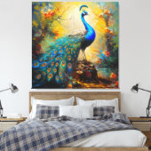 Regal Peacock Leinwanddruck (Insitu (Schlafzimmer))