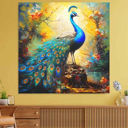 Regal Peacock Leinwanddruck (Insitu (Wohnzimmer))