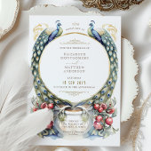 Regal Peacock Themed Wedding Einladung