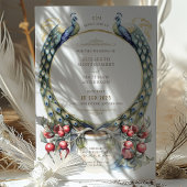 Regal Peacock Themed Wedding Einladung