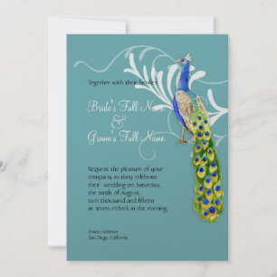 Regal Peacock & Wirbel Einladung zur Hochzeit