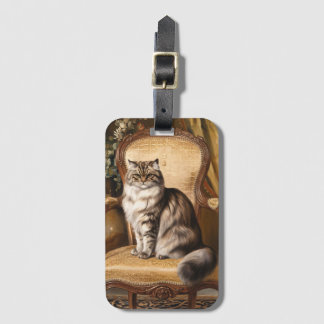 Regal Persian Cat Vintag Style Malerei Art Gepäckanhänger