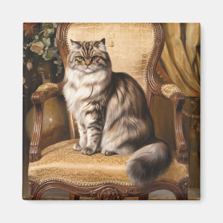 Regal Persian Cat Vintag Style Malerei Art Magnet