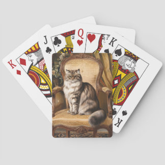 Regal Persian Cat Vintag Style Malerei Art Spielkarten