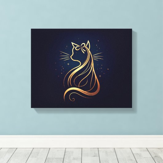 Regal Persian Cat with Bow Leinwanddruck (Insitu (Holzboden))