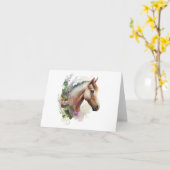 Regal Pferd mit Blume Kranz BLANK Karte (Gelbe Blume)