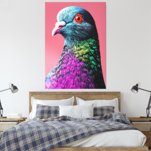 Regal Pigeon Majesty Vivid Realistisches Vogelport Leinwanddruck
