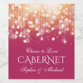 Regal Pink und Gold Bokeh Lights Weinetikett (Einzelnes Label)