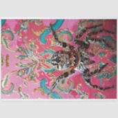 Regal Pink Vintage Pfauenpfauenspinne Kunst Seidenpapier (Vorderseite)