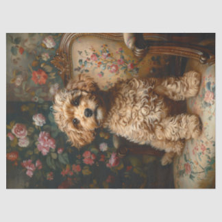 Regal Poodle Vintag Decoupage Seidenpapier