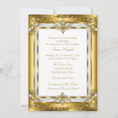 Regal Princess Quinceanera 15. Goldene Perle Einladung (Rückseite)