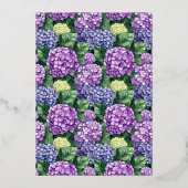 Regal Purple Floral Hydrangea Folieneinladung (Rückseite)