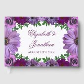 Regal Purple Floral Wedding Gästebuch (Vorderseite)
