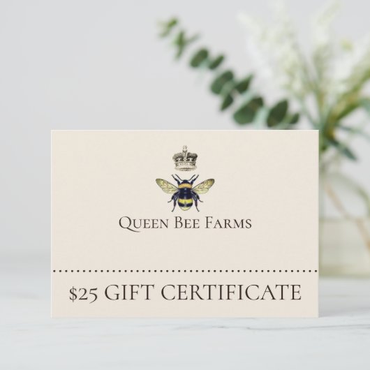 Regal Queen Bee Apiary Farm Karte (Stehend Vorderseite)