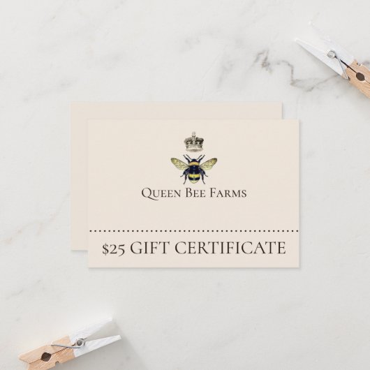 Regal Queen Bee Apiary Farm Karte (Vorderseite/Rückseite Beispiel)