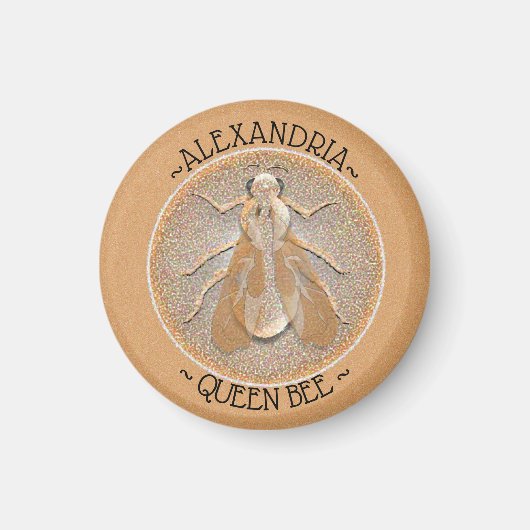 Regal Queen bee HoneyBee BumbleBee Copper Coin Magnet (Vorne)