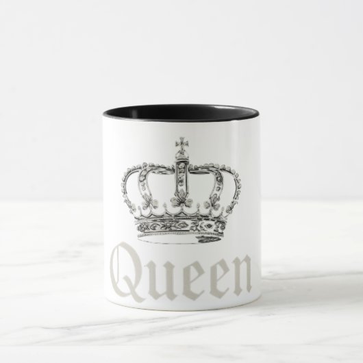 Regal Queen Crown Majestic Text Design Tasse (Zentrum)