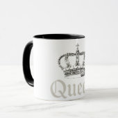 Regal Queen Crown Majestic Text Design Tasse (Vorderseite Links)