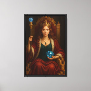 Regal Queen mit Blue Gem und Golden Throne Leinwanddruck