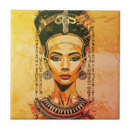 Regal Queen of Egypt - Moderne Neo-Pharao Art Fliese