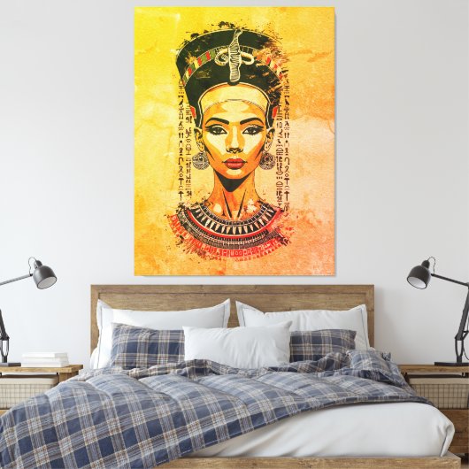 Regal Queen of Egypt - Moderne Neo-Pharao Art Leinwanddruck (Insitu (Schlafzimmer))