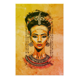 Regal Queen of Egypt - Moderne Neo-Pharao Art Poster