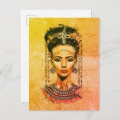 Regal Queen of Egypt - Moderne Neo-Pharao Art Postkarte (Vorne/Hinten)