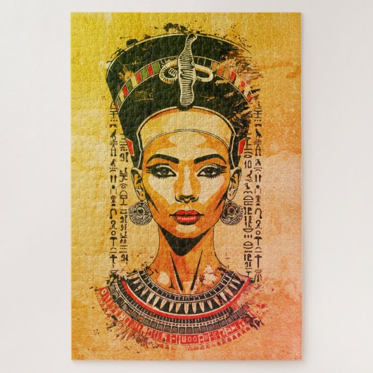 Regal Queen of Egypt - Moderne Neo-Pharao Art Puzzle (Vertikal)