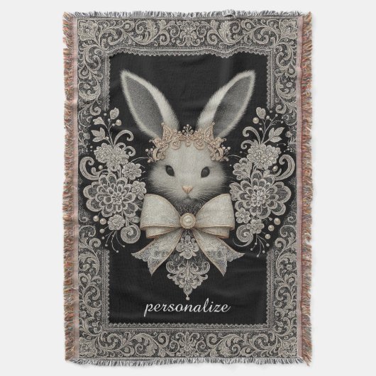 Regal Rabbit Heirloom Throw Blanket Decke (Vorderseite Vertikal)