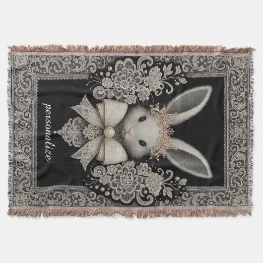Regal Rabbit Heirloom Throw Blanket Decke (Vorderseite)