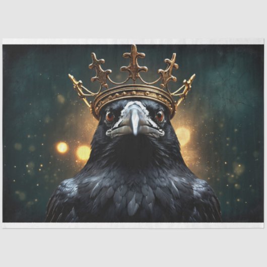 Regal Raven Royalty Gothic Crown Decoupage Seidenpapier (Vorderseite)