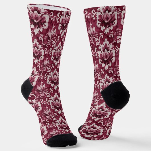 Regal Red French Luxury Damask Socken (Gewinkelt)