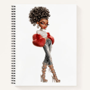 Regal Red Glam Girl Spiralblock Notizblock