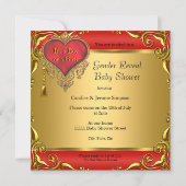 Regal Red Gold Gender Reveal Baby Shower Ethnic Einladung (Rückseite)